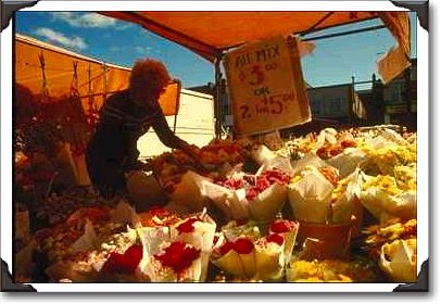 Flower vendor at market