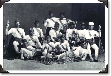 Lacrosse champions, Kahnawake, Quebec, 1869, photo by J. Inglis, C1959