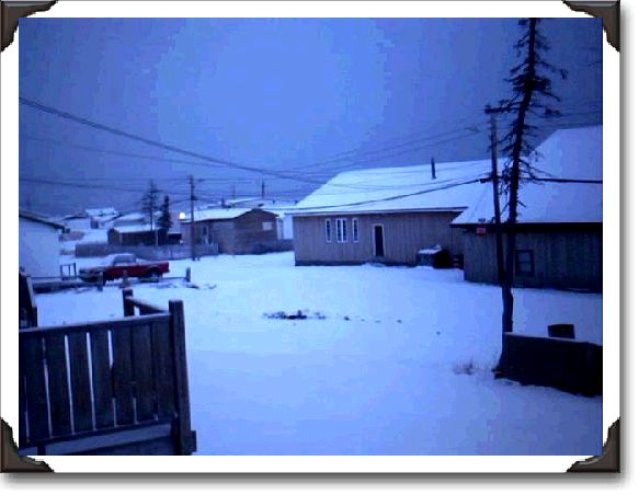 Main Street in Nain Labrador early on a sombre Saturday morning in November.