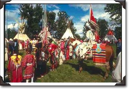 Indian village tribe, Calgary Stampede, Alberta