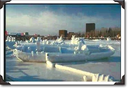 Ice sculptures on Dow's Lake, Ottawa, Ontario