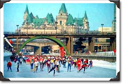 Skaters on the Rideau Canal, Ottawa, Ontario
