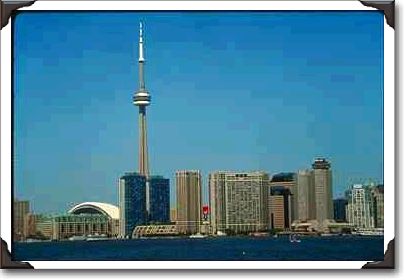 Tower and Toronto skyline, from War's Island