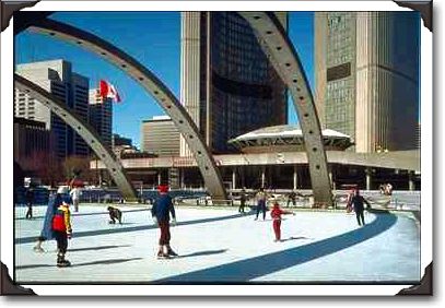 Skating at Toronto City Hall