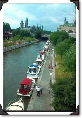 Rideau Canal and Chateau Laurier Hotel