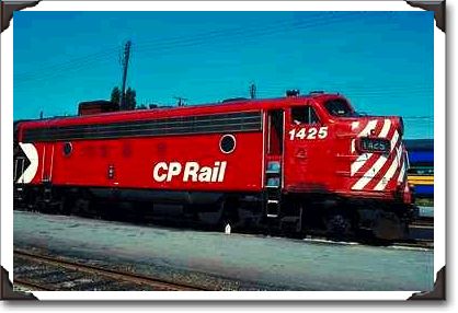 Canadian Pacific, EMD FP-7 #1425, Vancouver, BC 1980
