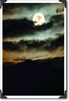 Moonrise over Rocky Mountains, Alberta