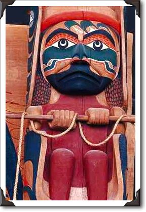 Figure of a sea mammal hunter from the Nuu-Chah-Nulth Pole