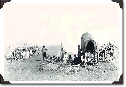 Metis traders on the plains, Manitoba, 1874, c-81787