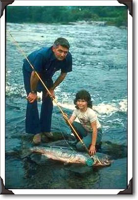 Salmon caught on the Medway River, Nova Scotia
