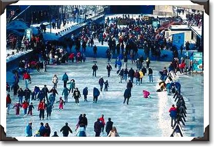 Skaters on the Rideau Canal, Ottawa, Ontario