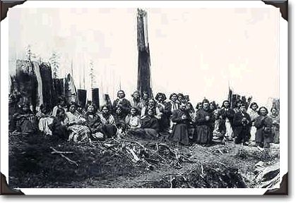 Prayer meeting, British Columbia, c.1870; unknown c-24289