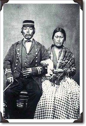 Captain Jack and wife, c.1873; photo H. Maynard pa-195150