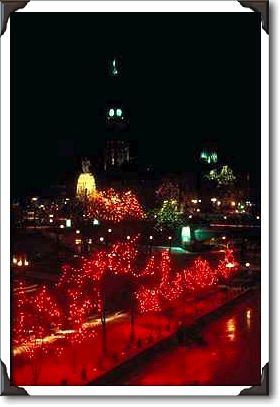 Christmas lights along the canal, Ottawa