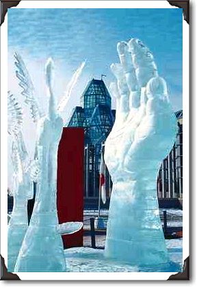 Ice sculptures outside National Gallery of Canada, Ottawa