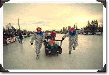 Clown bed racers, Rideau Canal, Ottawa, Ontario