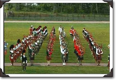 Scottish bands at gathering of clans, Nova Scotia