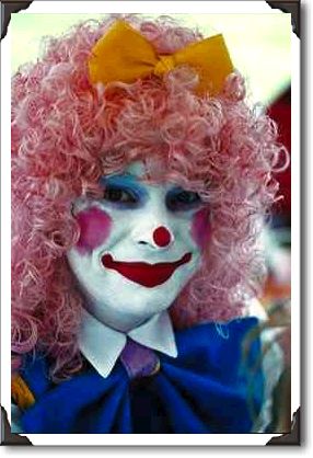 Female clown, country fair, Ontario