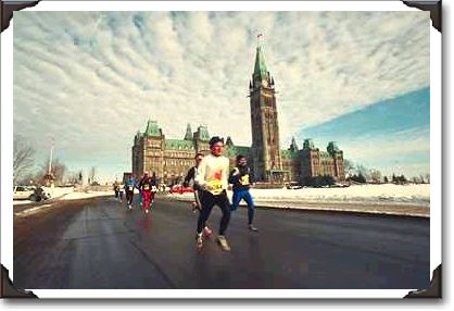 Runners on Parliament Hill, Ottawa, Ontario
