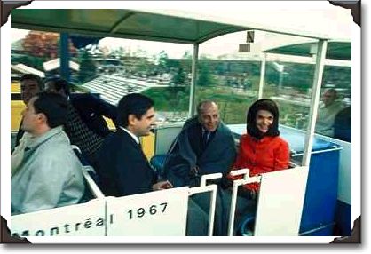 Jackie Kennedy on mono-rail, Expo 67, Montreal