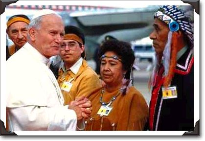 Pope talking to Micmac Indian Chief, Nova Scotia