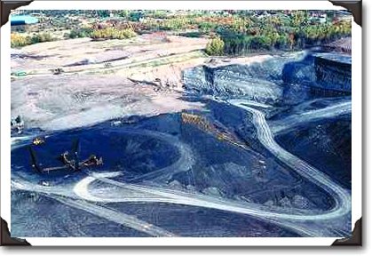 Strip mining coal at Westville, Nova Scotia