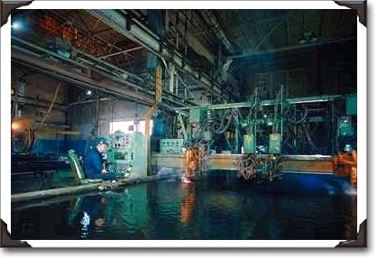 High-temperature plasma steel torch, Steel Works, Trenton, Nova Scotia