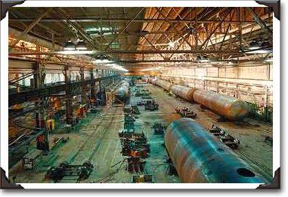 Partially assembled railway rolling stock, Steel Works, Nova Scotia