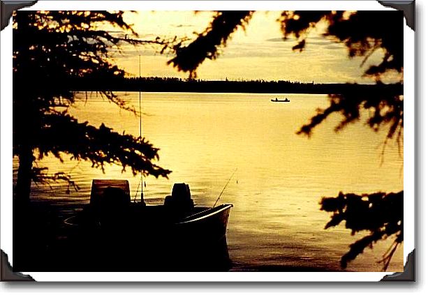 Sunset on Lower Fishing Lake, for fishing or relaxing...located on the Hanson Lake Road in the Narrow Hills Provincial Park in Northern Sask.