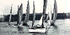 Racing schooners off Nova Scotia coast, PA41989