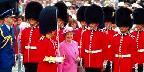 Queen Elizabeth reviewing Royal Guard in Ottawa
