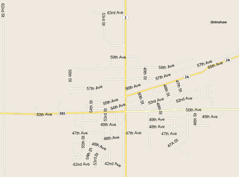 Grimshaw Map, Alberta