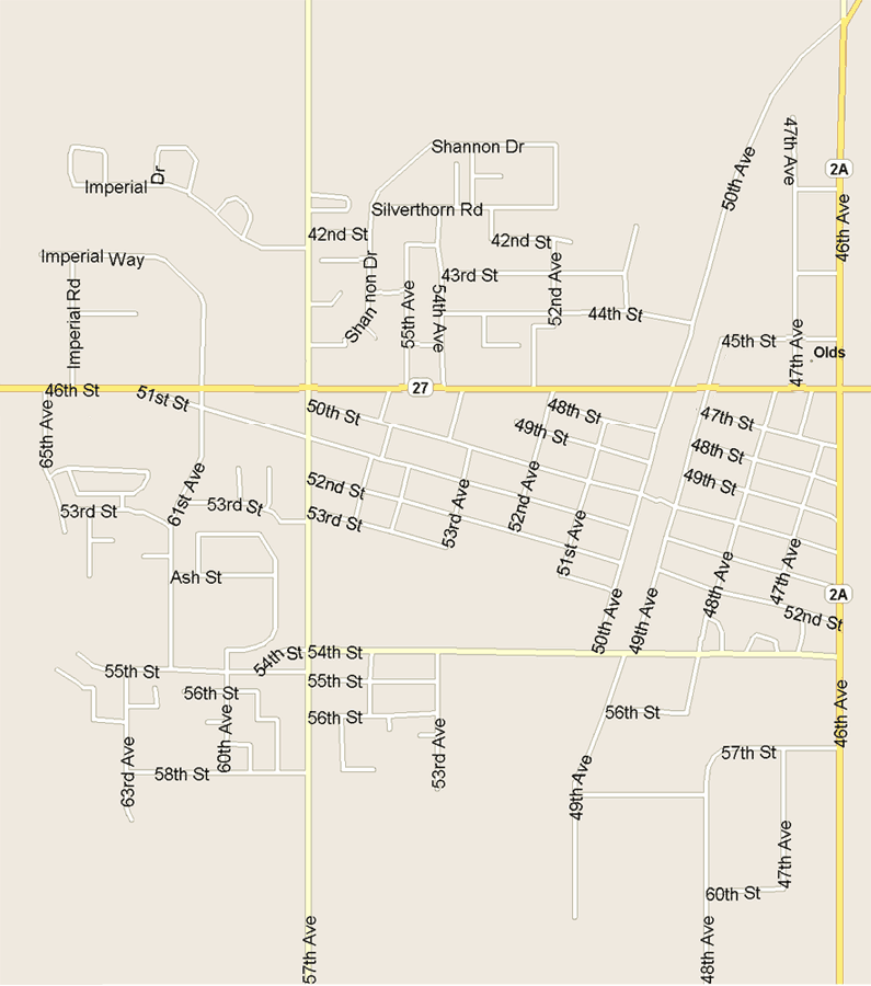 Olds Map, Alberta