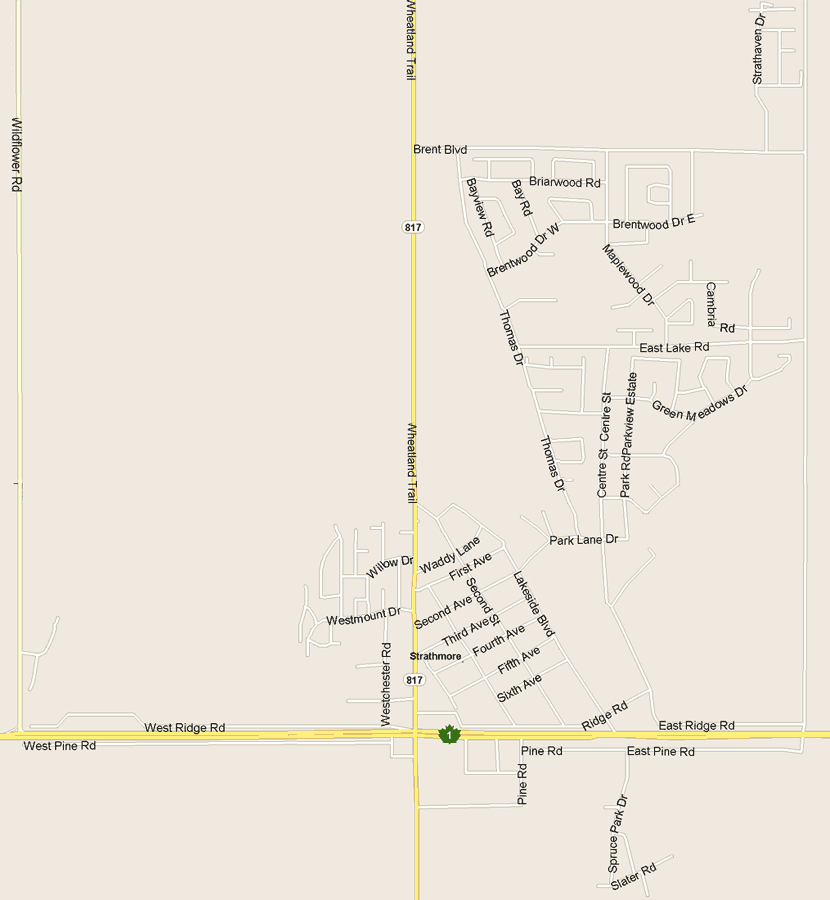 Strathmore Map, Alberta