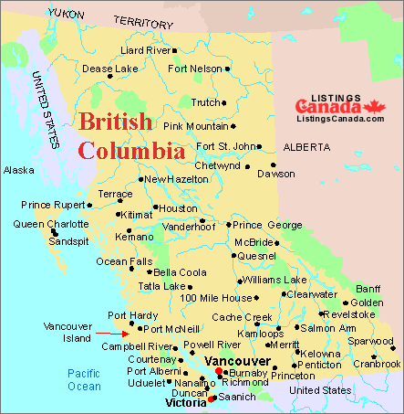 British Columbia  on British Columbia Map Index     Canada Map Index     British