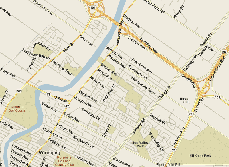 Birds Hill Map, Manitoba