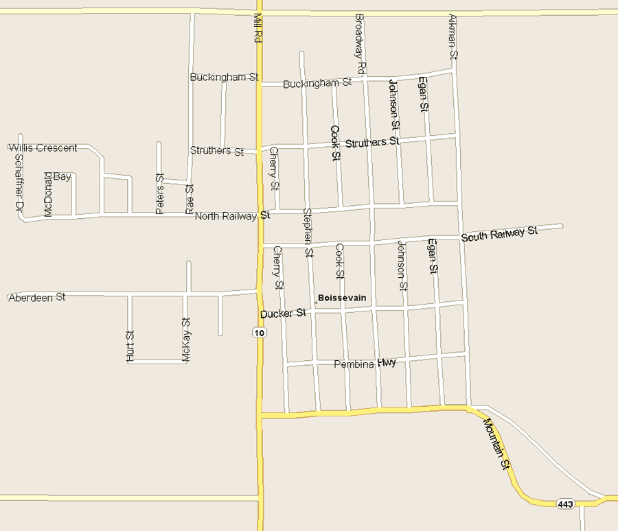 Boissevain Map, Manitoba