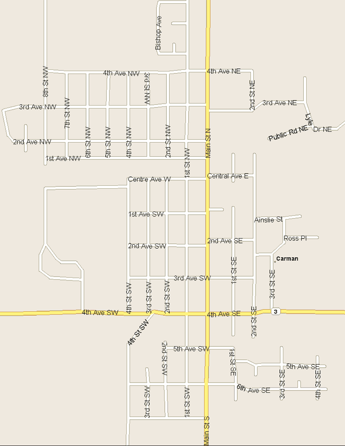 Carman Map, Manitoba