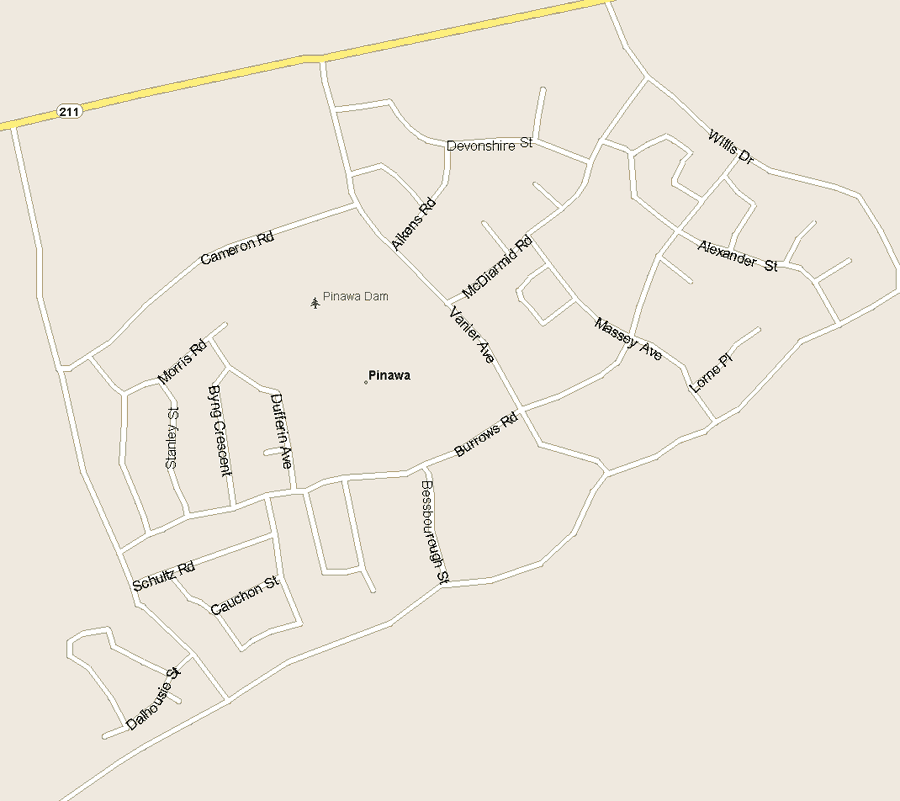 Pinawa Map, Manitoba