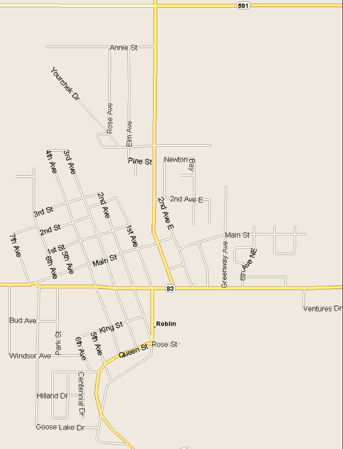 Roblin Map, Manitoba