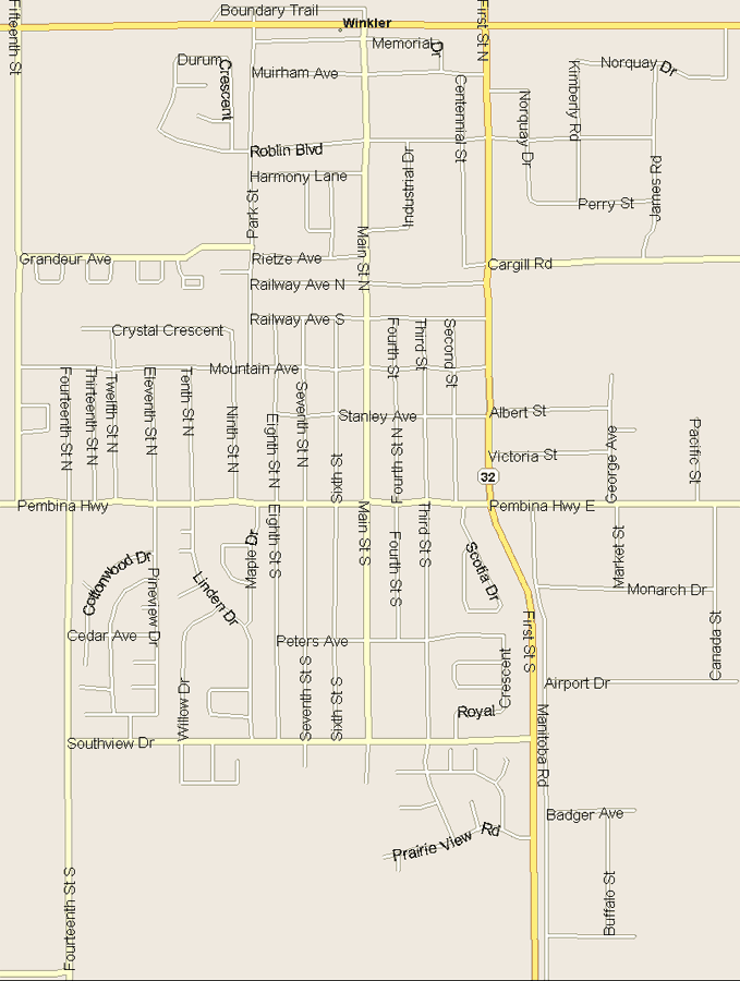 Winkler Map, Manitoba