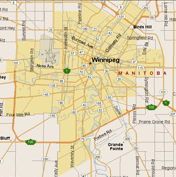 Winnipeg Map (Region), Manitoba