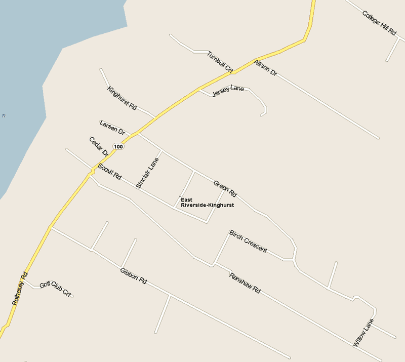 East Riverside Kinghurst map Map, New Brunswick