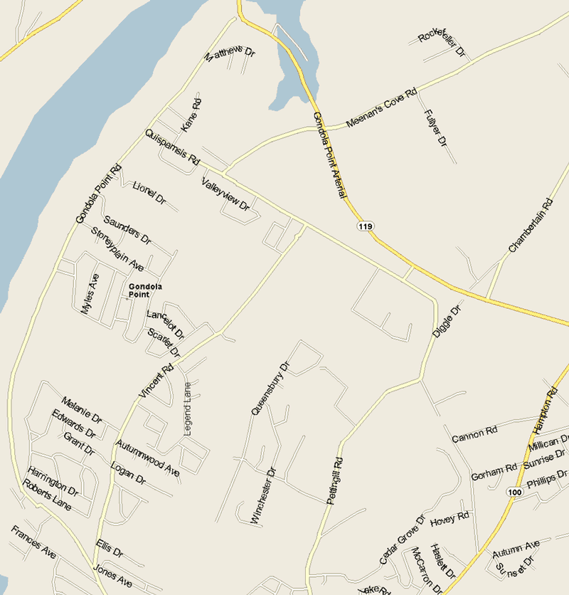 Gondola Point map Map, New Brunswick