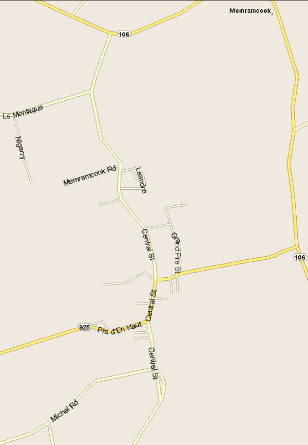 Memramcook map Map, New Brunswick