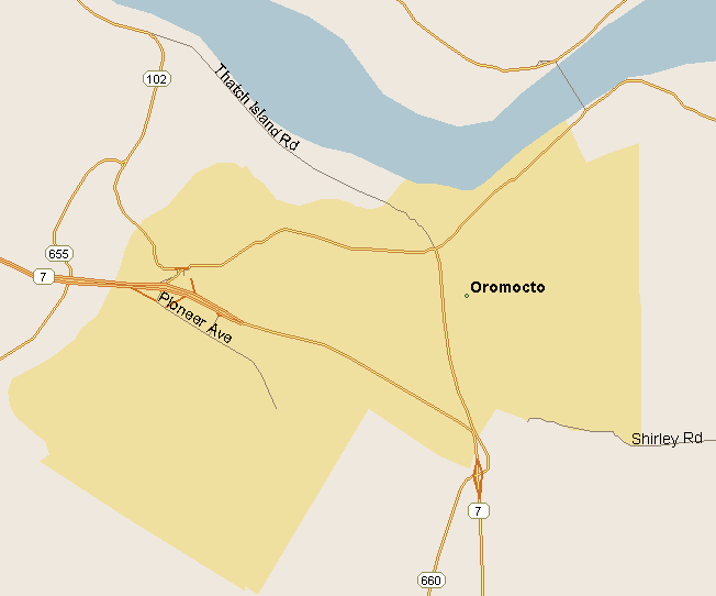 Oromocto map Map, New Brunswick