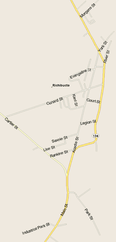 Richibucto map Map, New Brunswick