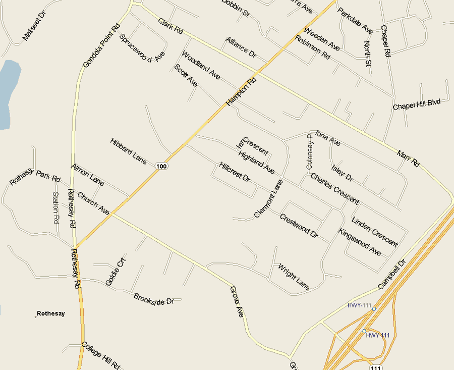 Rothesay map Map, New Brunswick