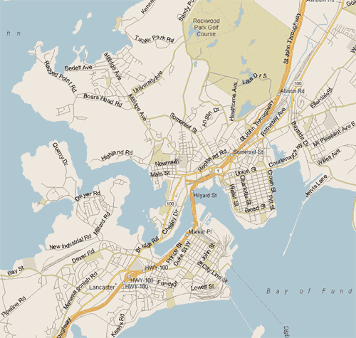 Saint John Map, New Brunswick