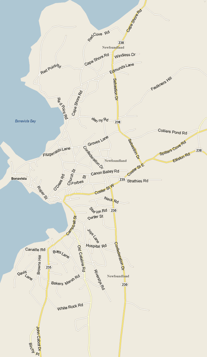 Bonavista Map, Newfoundland